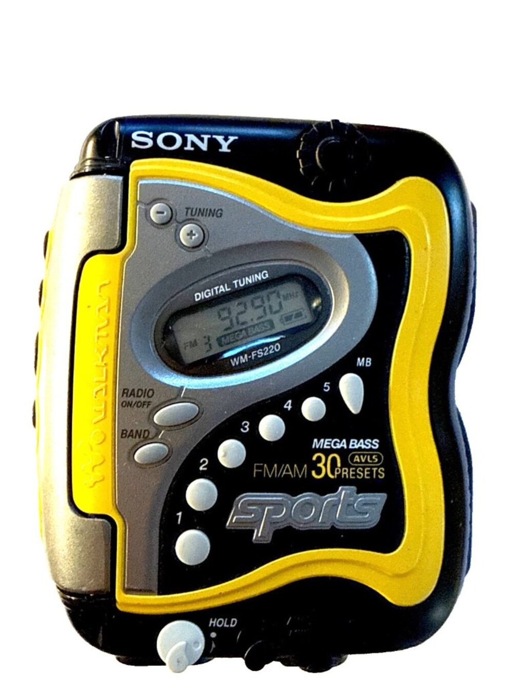 EXCELLENT Vintage Sony Sports FM/AM Radio Cassette Walkman WM-FS420 w/ MDR-W014